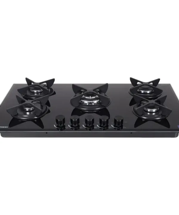 Fresh built-in gas hob, 90 cm, black glass, 500009606