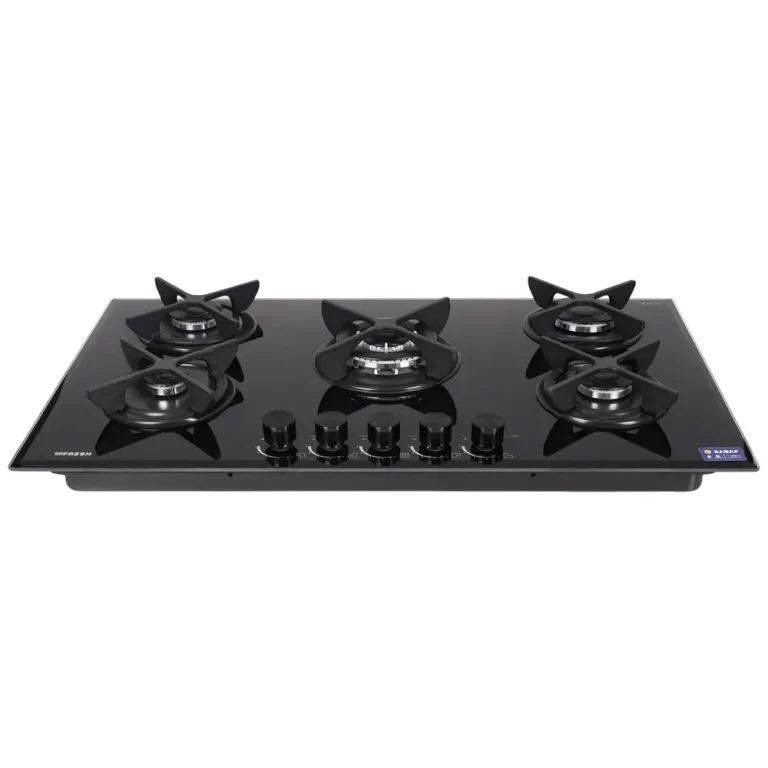 Fresh built-in gas hob, 90 cm, black glass, 500009606