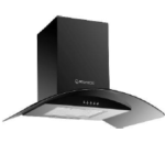Ecomatic Pyramid Hood 90 cm Curvy Black Glass Suction Power 650 m3/h H96GBK