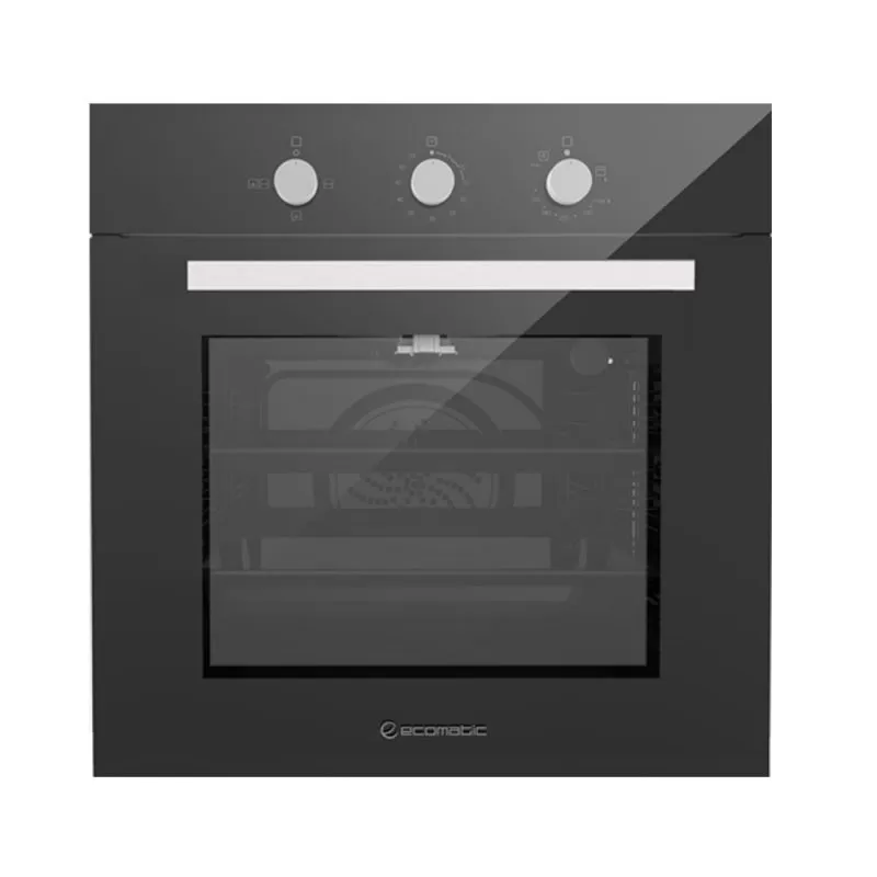 Ecomatic Built-in Gas Oven 60cm Crystal Black Gas Grill 67L G6404GT