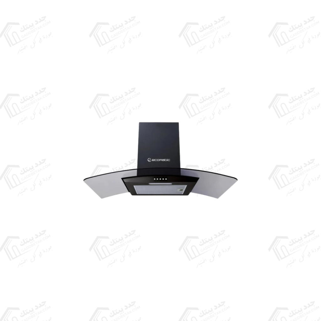 ايكوماتيك شفاط ديكورى 90 سم كريستال كيرفي أسود قوة الشفط 750 م3/س H9207KGBBK