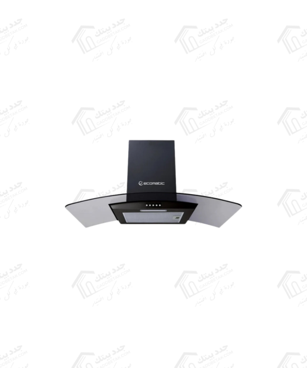 ايكوماتيك شفاط ديكورى 90 سم كريستال كيرفي أسود قوة الشفط 750 م3/س H9207KGBBK