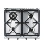 سميج مسطح غاز 60 سم 4 شعلة حوامل زهر استانلس ستيل SRV564GH