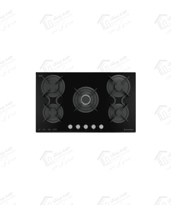 ايكوماتيك مسطح غاز بلت ان 5 شعلة 90 سم كريستال اسود S917DC