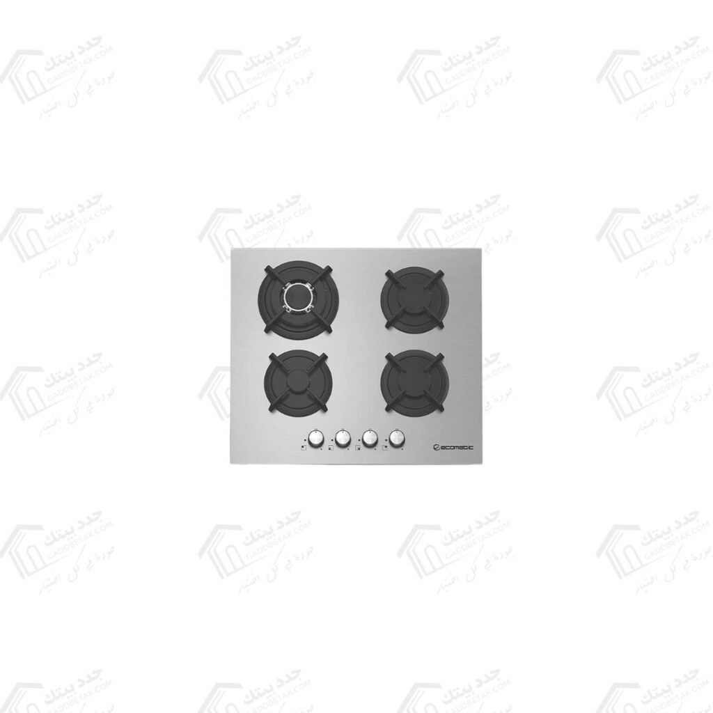 ايكوماتيك مسطح غاز بلت ان 4 شعلة 60 سم استانلس S603RC