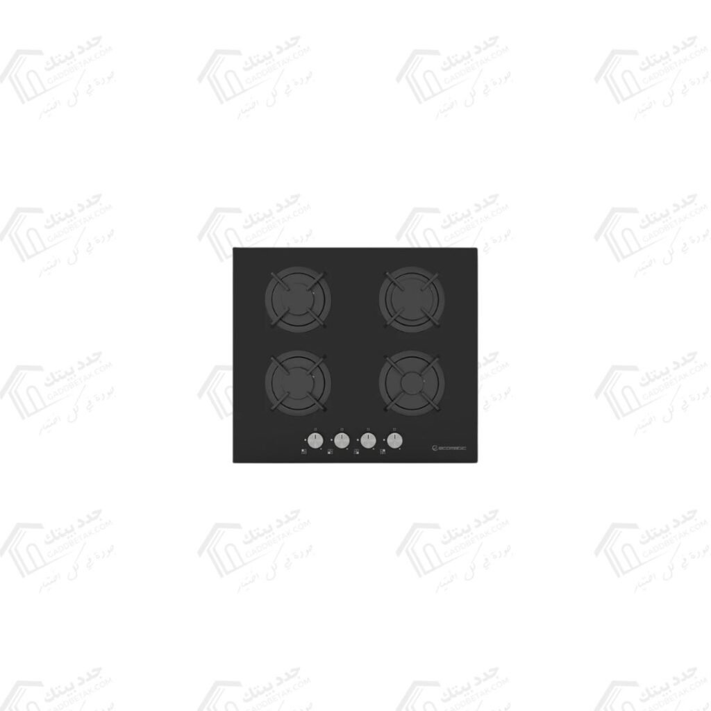 ايكوماتيك مسطح غاز بلت ان 4 شعلة 60 سم كريستال أسود زجاجي S607RBC