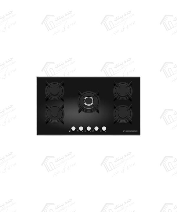 ايكوماتيك مسطح غاز بلت ان 5 شعلة 90 سم كريستا اسود S947CMC
