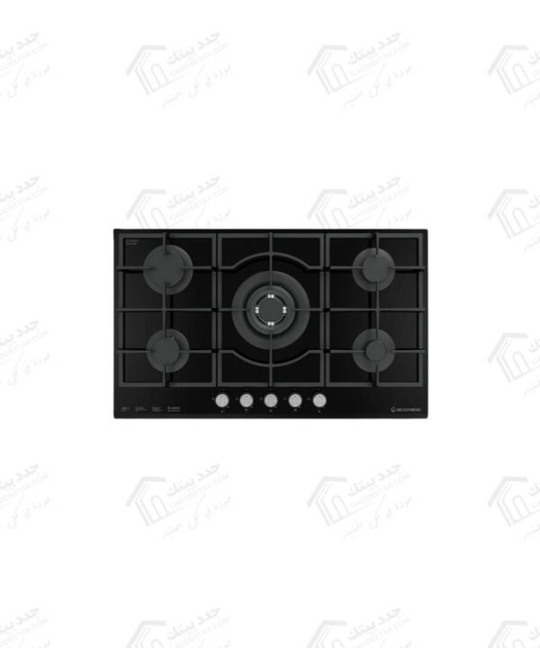 ايكوماتيك مسطح غاز بلت ان 5 شعلة 90 سم كريستال اسود S927QC