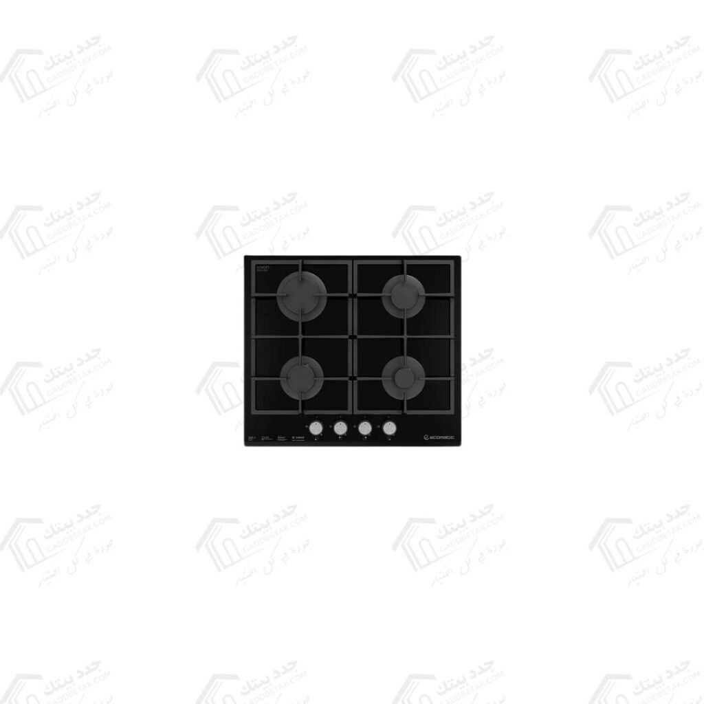 ايكوماتيك مسطح غاز بلت ان 4 شعلة 60 سم كريستال أسود S627QC