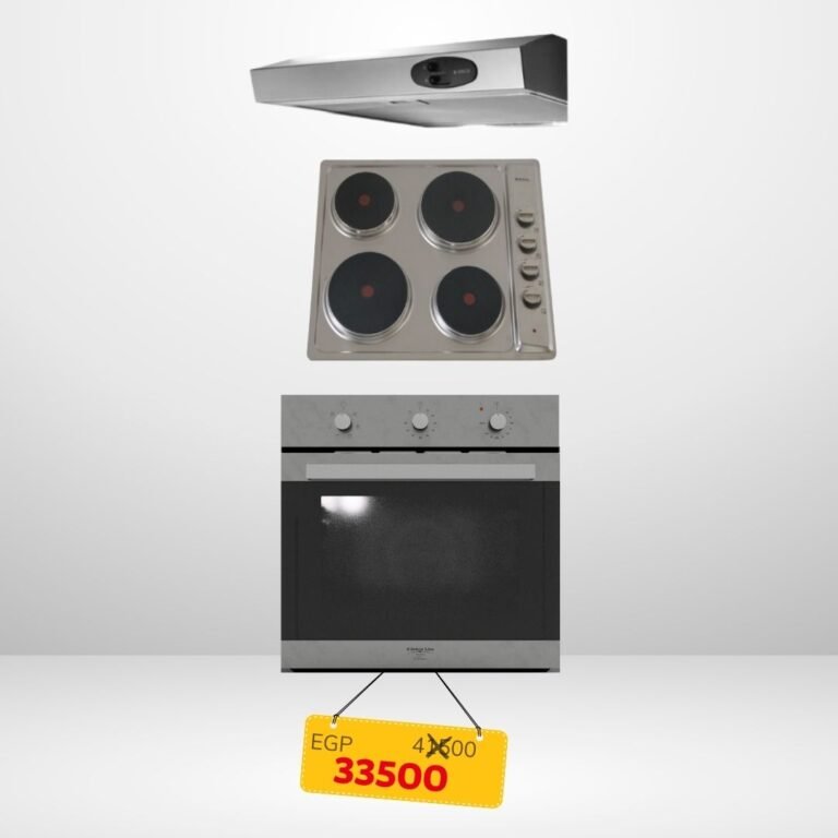 كيتشن لاين طقم بلت ان شفاط مسطح 60 سم استانليس قوة الشفط 335 م3/س KREA LX-IX-F60 , مسطح بيلت ان كهرباء 60سم 4 عين استانلس Zp.EN4010 , فرن كهرباء بلت ان 66 لتر 60 سم استانلس FE6V063AXN.B00