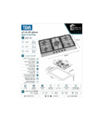 Teva Built-in Gas Hob 5 Burners 90cm Stainless BE041 - Image 3