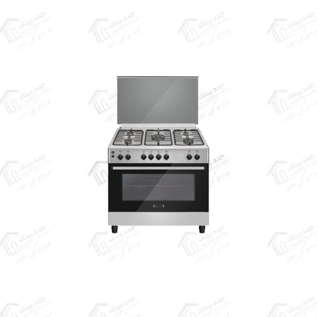 ايكوماتيك بوتجاز غاز 5 شعلة 90 سم ستانلس ستيل FS9104M