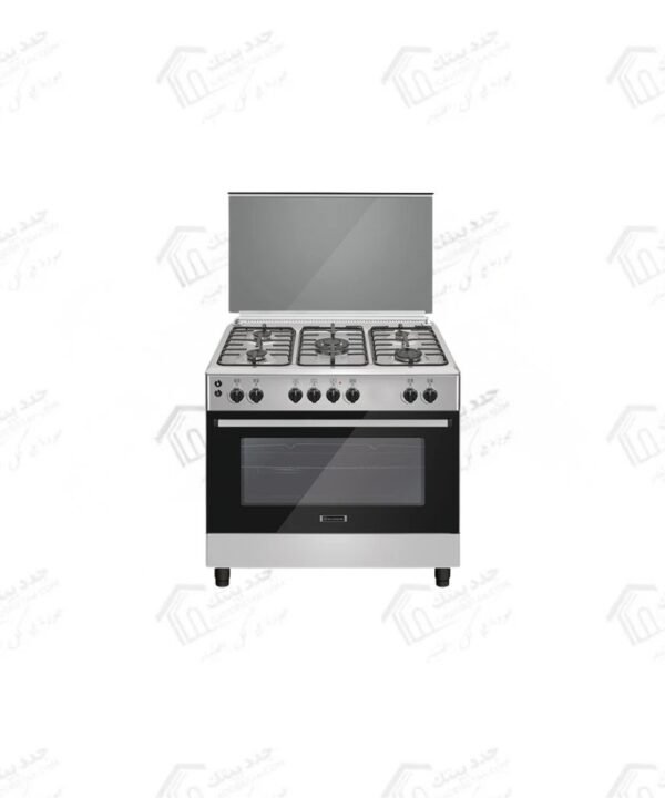 ايكوماتيك بوتجاز غاز 5 شعلة 90 سم ستانلس ستيل FS9104M
