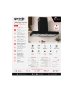 Gorenje 90cm T-Shaped Hood, Suction Power 674m3/h, Black WHT944EGB - Image 4
