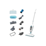 ممسحة بخار كهربائية بلاك + ديكر 10 في 1، 1300 وات، ابيض - FSMH13E10-B5