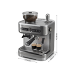⁦ماكينة تحضير الاسبرسو فيليبس Barista Brew نصف اوتوماتيكية مع عصا بخار، بقوة 1350 وات، 15 بار، فضي - PSA3228/01⁩ - الصورة ⁦6⁩