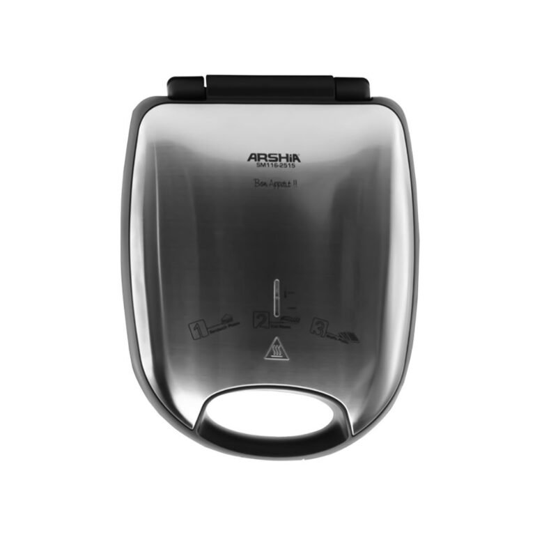 ارشيا صانع السندوتشات 3×1 6 شرايح 1200 وات فضي SM116-2515