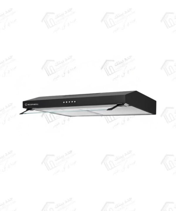 ايكوماتيك شفاط مطبخ مسطح مقاس 60 سم مزود بقوة شفط تصل إلى 650 م³/ساعة بتصميم فلات عصري باللون الأسود H66NFFBK