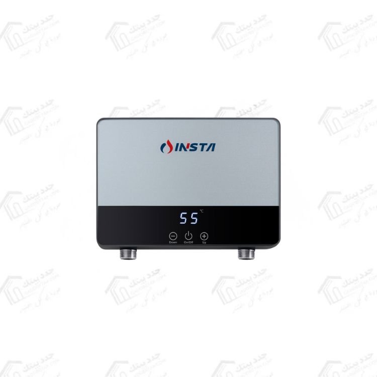 إنستا سخان مياه فوري كهربائي سمارت 6 كيلو بتصميم أنيق باللونين الرمادي والأسود IH-6 Smart