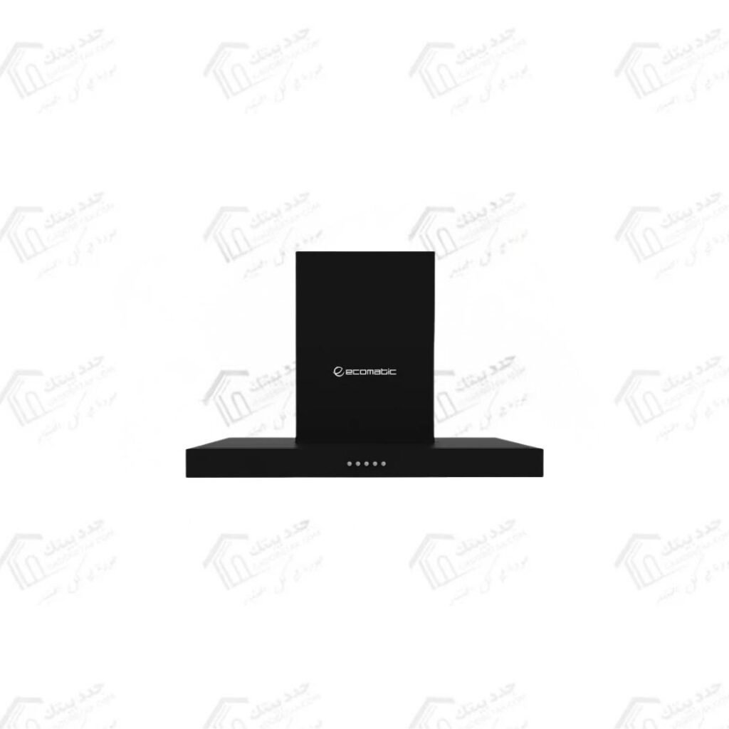ايكوماتيك شفاط 60 سم شكل حرف T قوة 750 م³/س بتصميم أنيق من الاستانلس الأسود H6307TBKB