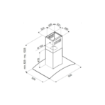 تربو لاين شفاط جزيرة 90 سم قوة الشفط 1000 م3/س Island Pro Max - Image 2