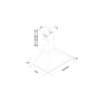 تربو لاين شفاط هرمي 90 سم قوة الشفط 1200 م3/س استانلس classica plus 90 - Image 2