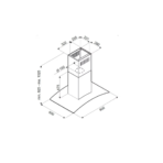 ⁦بيست اير شفاط ديكورى 90 سم قوة الشفط 1000 م3/س اسود DELTA BK⁩ - الصورة ⁦3⁩