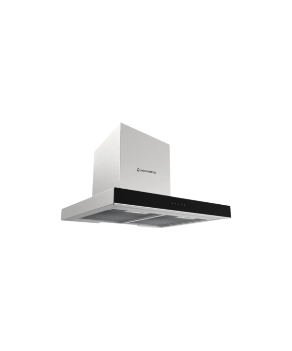 شفاط إيكوماتيك 60 سم شكل حرف T – ستانلس ستيل × لوحة تحكم سوداء – خاصية CleanAir – H6308TT