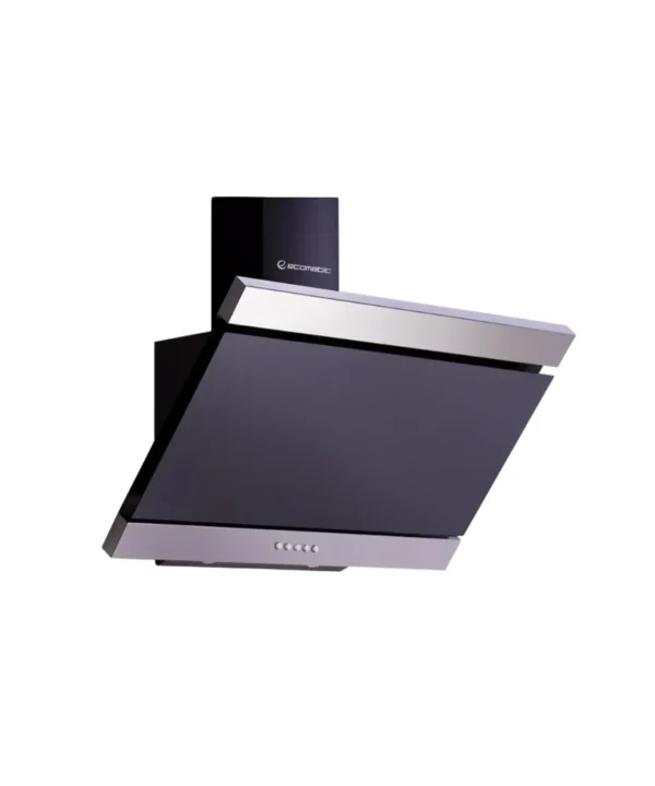 شفاط إيكوماتك 90 سم موديل ديكوري مائل كريستال أسود × إستانلس ستيل - H910EB