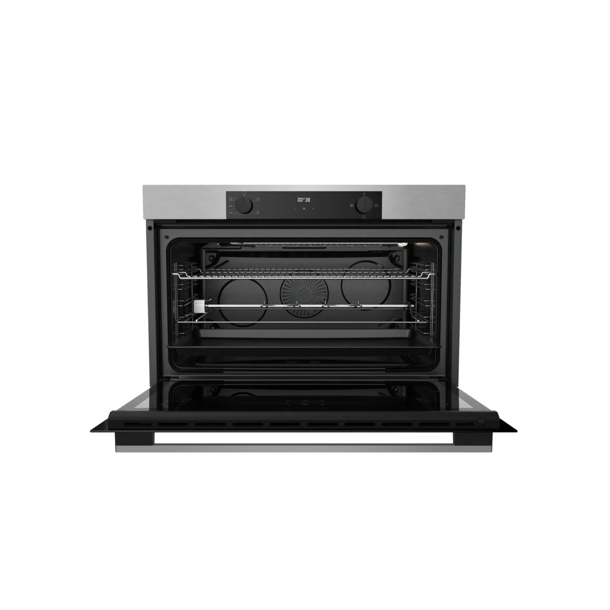 فرن إيكوماتك 90 سم غاز شواية وإستانلس ديجيتال تاتش بالمروحة - G9604TDX