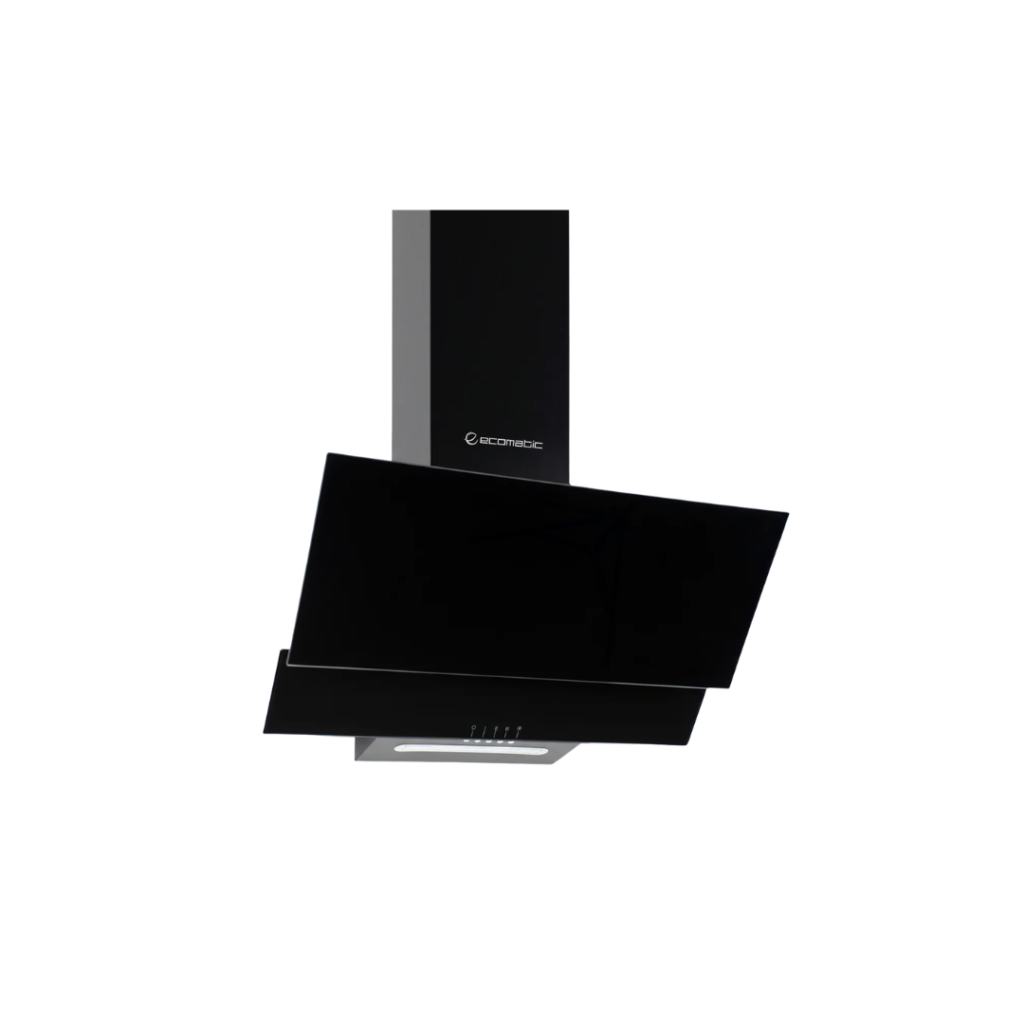 شفاط إيكوماتك 90 سم موديل ديكوري مائل كريستال أسود - H910MRB