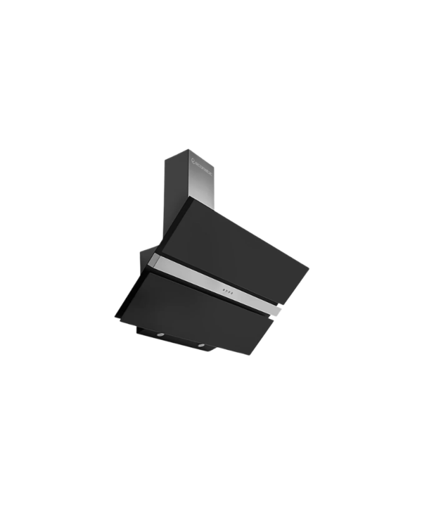 شفاط إيكوماتيك 90 سم ديكوري | تصميم مائل كريستال أسود مع زر Soft Touch - H96DALB