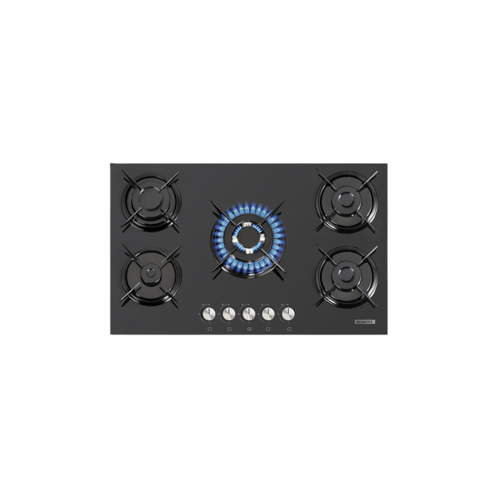 كومتيل مسطح غاز بلت ان 90 سم 5 شعلة زجاج اسود C9-50 BTF