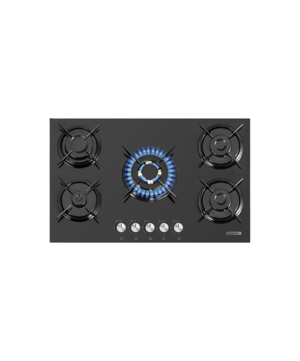 كومتيل مسطح غاز بلت ان 90 سم 5 شعلة زجاج اسود C9-50 BTF