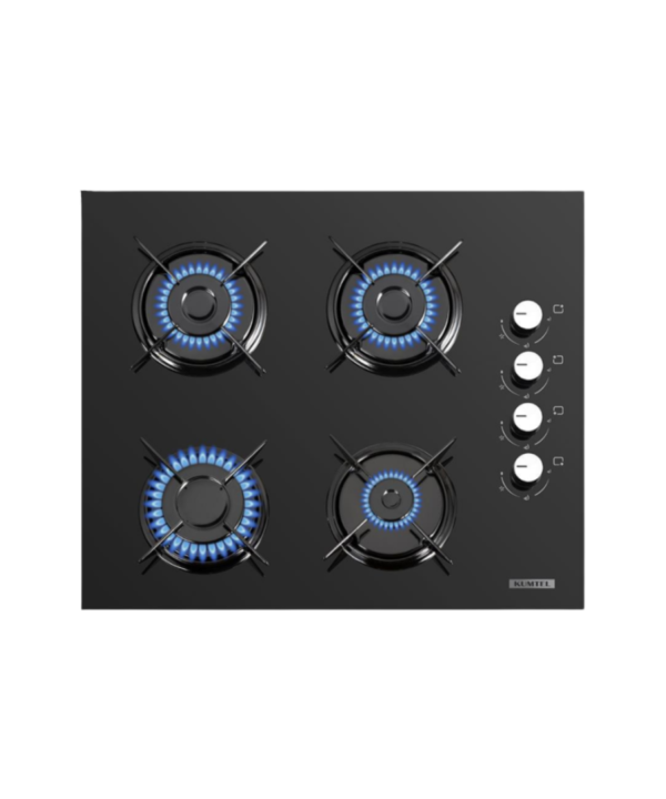 كومتيل مسطح غاز بلت ان 60 سم 4 شعلة زجاج اسود C6-40BF