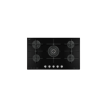 مسطح بلت إن غاز 90 سم كريستال أسود – إيكوماتك | 5 شعلات SPIDER - S957C