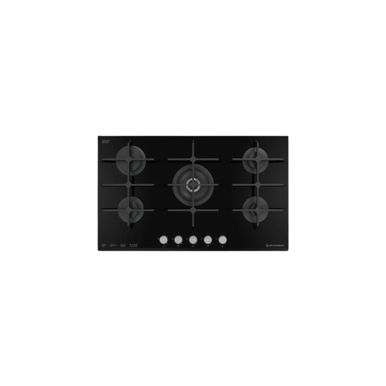 مسطح بلت إن غاز 90 سم كريستال أسود – إيكوماتك | 5 شعلات SPIDER - S957C