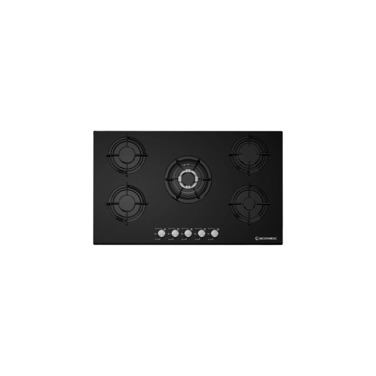 مسطح بلت إن غاز 90 سم كريستال أسود – إيكوماتك | 5 شعلات - S907ALS