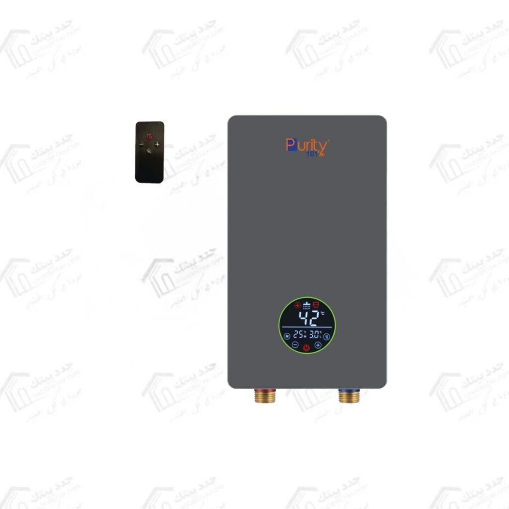 بيورتي سخان مياه فوري كهربائي 13 كيلو وات تقنية ألمانية رقمية بالكامل (Fully Digital German Technology) بتصميم أنيق باللون الرمادي P101-13KW-GRAY