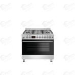 بيورتي بوتاجاز غاز فري ستاند مقاس 90 × 60 سم مزود بـ 6 شعلات بتصميم فاخر باللون الفضي (Inox Silver) FRGG9060-X