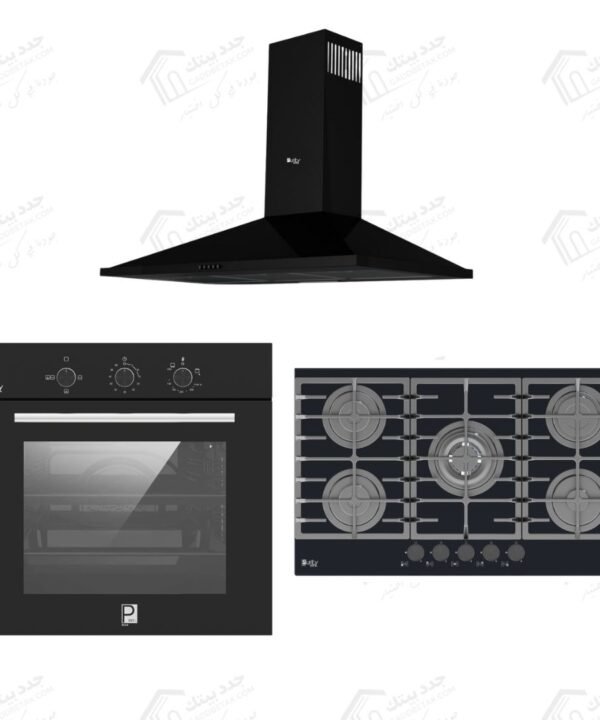 طقم بلت إن بيورتي شفاط هرمي 90 سم قوة الشفط 1000 م3/س ETO PRO PLUS BL 90 cm بيورتي مسطح غاز بلت ان 90 سم 5 شعلة اسود HPT906G بيورتي فرن غاز بلت ان مع شواية 65 لتر 60 سم OPT602GG