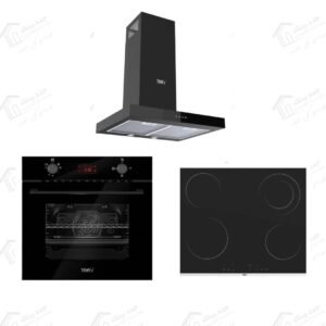 طقم بلت إن تيفا شفاط 60 سم حرف T قوة الشفط 850 م3/ س ديجيتال اسود CTW 37-HTC-BLACK تيفا مسطح كهرباء بلت ان 60 سم 4 مناطق للطهي أسود MS263 تيفا فرن غاز بلت ان 60 سم 72 لتر ديجيتال اسود NBGF BDT