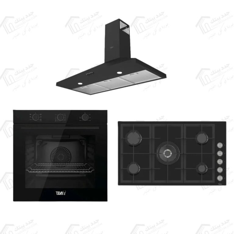 طقم بلت إن تيفا شفاط هرمي 90 سم قوة الشفط 850 م3/س اسود D004-90-850-BLACK تيفا مسطح غاز بلت ان 90 سم 5 شعلة أسود BL225 تيفا فرن غاز بلت ان 60 سم 82 لتر اسود QGSTL 75MT CS