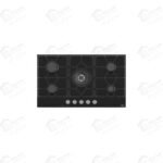 تيفا مسطح غاز بلت إن تيفا مقاس 90 سم بتصميم مزود بـ 5 شعلات (German Black Glass) فاخر من الزجاج الألماني الأسود المقوى RT042