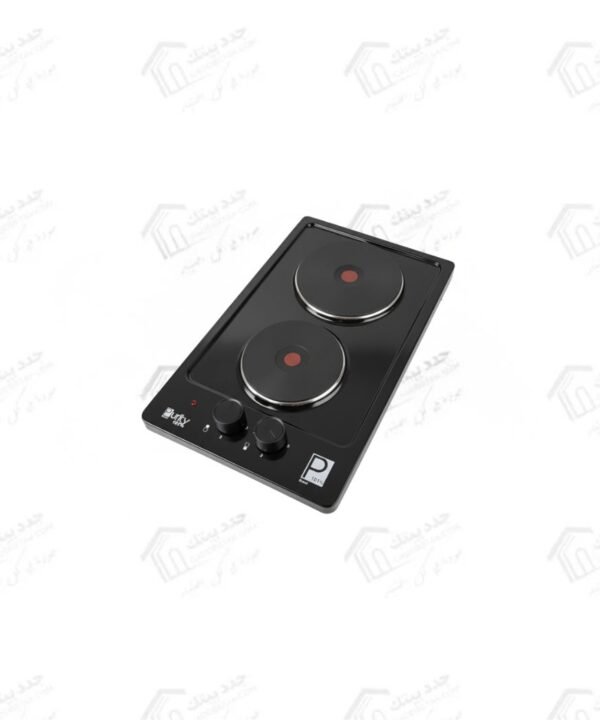 بيورتي مسطح كهرباء بلت إن مقاس 30 سم مزود بـ 2 عين كهربائية (Hot Plates) بتصميم أنيق من الاستانلس ستيل باللون الأسود HPT302BLE