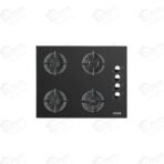 كومتيل مسطح غاز بلت إن مقاس 60 سم 4 شعلة Tempered Black Glass بتصميم فاخر من الزجاج الأسود المقوى C6-40BTF-BL Glass