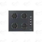 كومتيل مسطح غاز بلت إن مقاس 60 سم 4 شعلة Anthracite Glass بتصميم فاخر من الزجاج الأنثراسيت C6-40BTF Anthracite Glass