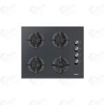 كومتيل مسطح غاز بلت إن مقاس 60 سم 4 شعلة Anthracite Glass بتصميم فاخر من الزجاج الأنثراسيت C6-40BTF Anthracite Glass