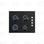 كومتيل مسطح غاز بلت إن مقاس 60 سم 4 شعلة Tempered Black Glass بتصميم فاخر من الزجاج الأسود المقوى C6-40BF-BL-Glass