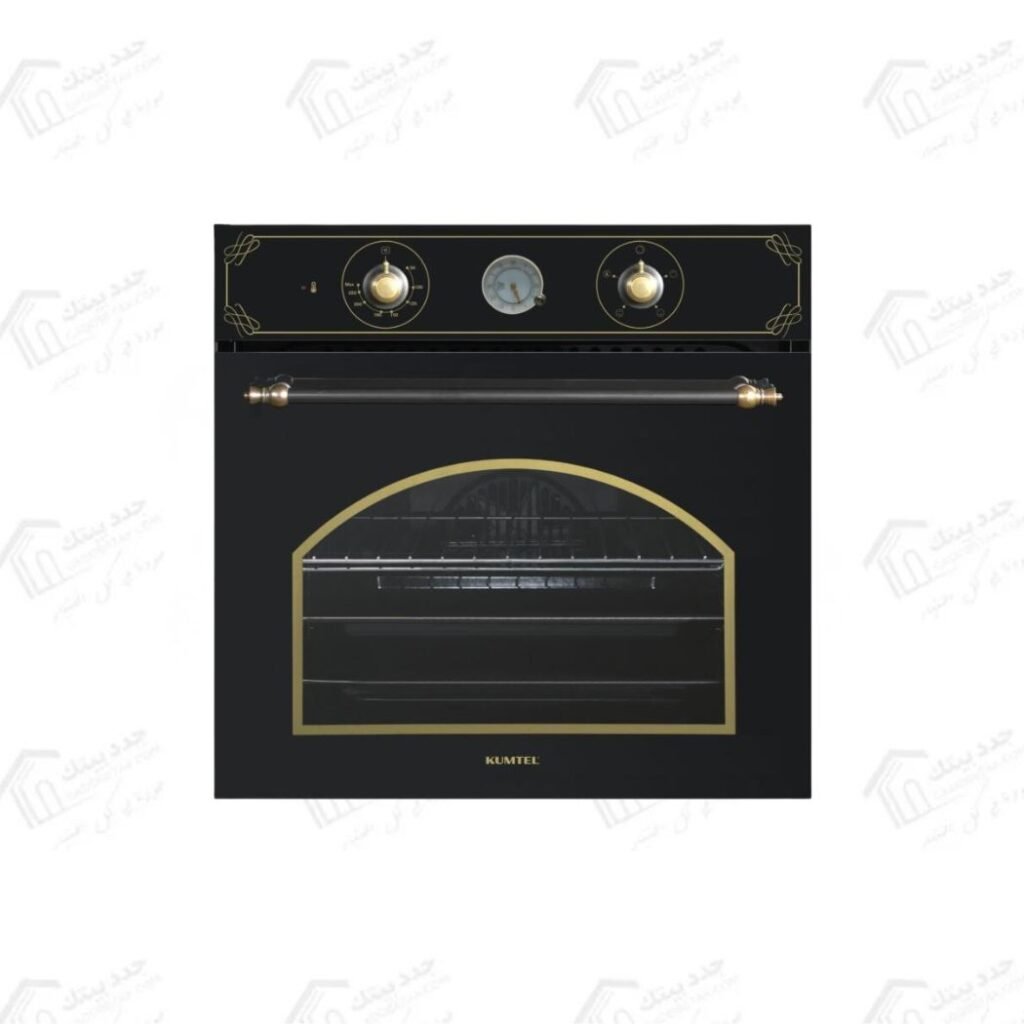 كومتيل فرن كهرباء بلت إن Rustiq مقاس 60 سم بتصميم 60 لتر فاخر من الزجاج الأسود B66-SF2-BL-Rustiq Glass